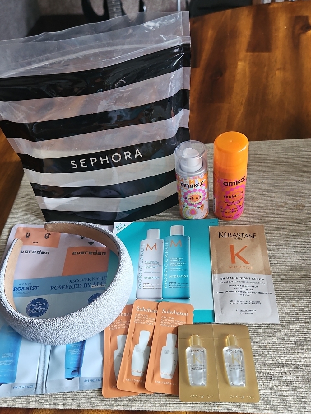 Hair Bundle - Amika Mask, Dry Shampoo. Samples & Faux Leather Tan Head Band.